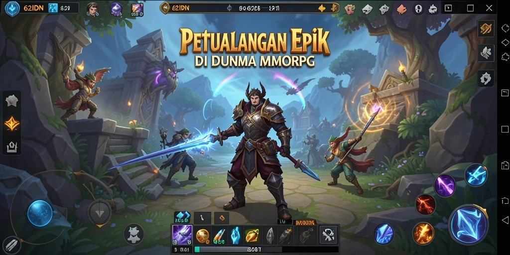 Tampilan aksi epik dalam game MMORPG 62IDN.
