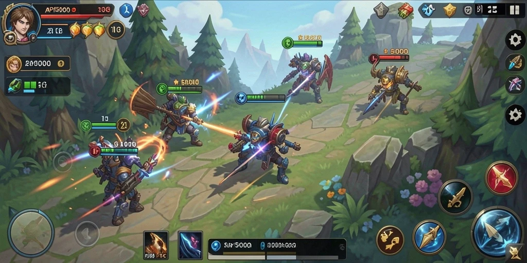 Screenshot menunjukkan gameplay mendalam dan interaksi strategis di API5000.