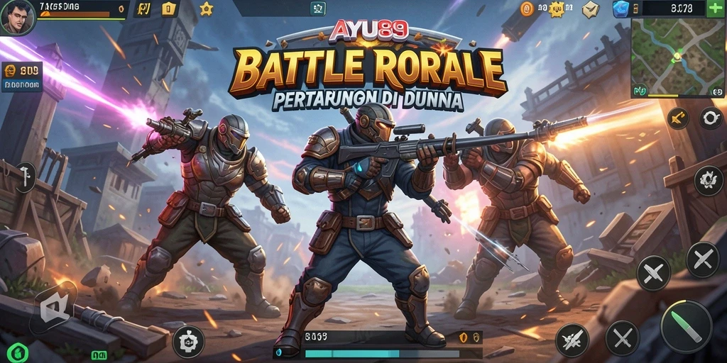 Tampilan seru dari gameplay AYU89 dalam pertempuran Battle Royale.