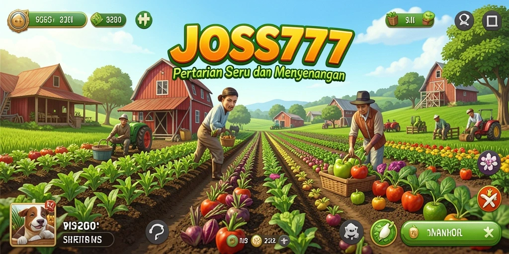 Tangkapan layar gameplay JOSS777 menampilkan aktivitas bertani yang seru dan menyenangkan.