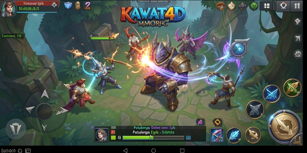 Tampilan gameplay menakjubkan KAWAT4D yang penuh aksi.