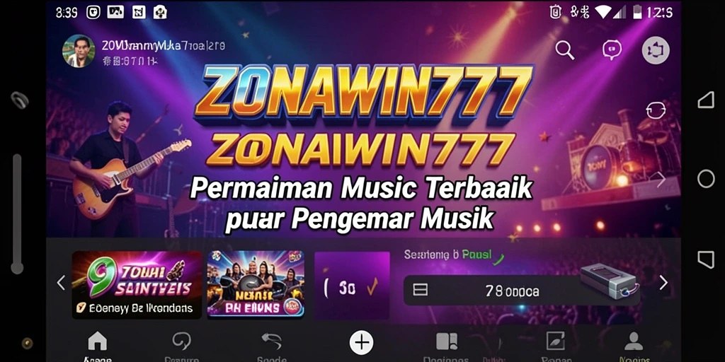 Tampilan gameplay seru di ZONAWIN777 dengan berbagai pilihan lagu.